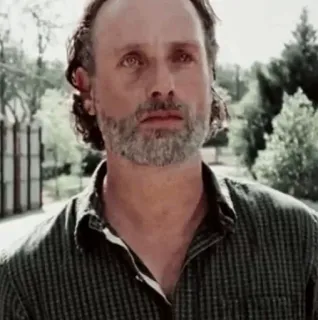 😭 Rick Grimes The Walking Dead rick grimes, the walking dead, smutny, poważny, serial telegram sticker