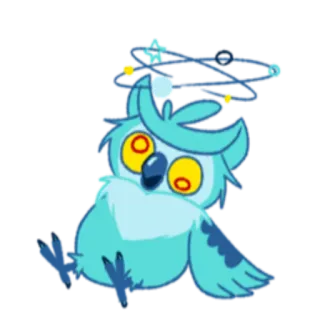 😵 フクロウ, 漫画, めまい, 星, 可愛い, アニメ telegram sticker