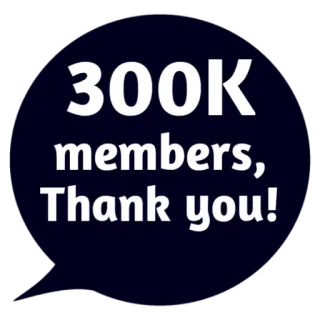 ❤ 300K members, Thank you! Mitglieder, Danke, 300K, Community, Feier, Erfolg whatsapp sticker