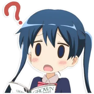 ❓ Anime, Punto interrogativo, Confuso, Manga, Personaggio, Sticker telegram sticker