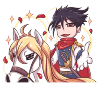 😎 anime, horse, prince, royal, romantic, chibi telegram sticker