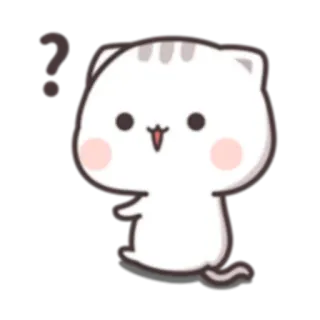 ❓ cat, animal, question mark, confused, cute telegram sticker