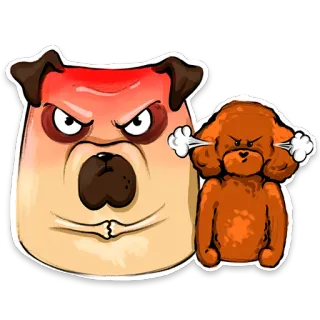 😤 生气, 狗, 卡通, 贴纸, 动物, 宠物 whatsapp sticker