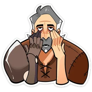🙄 старик, скорбь, жалость, грустный, уставший, плачущий telegram sticker