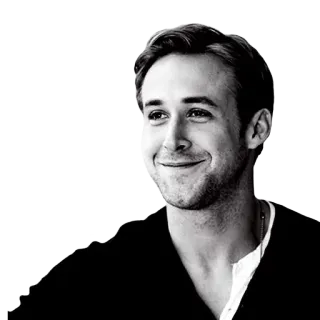 😌 Ryan Gosling acteur, beroemdheid, glimlach, knap, portret whatsapp sticker