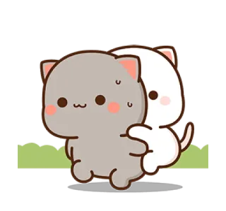 😒 Pfirsich, Katze, süß, kawaii, Freunde, Cartoon telegram sticker