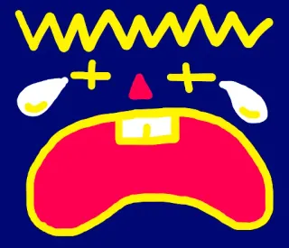 😭 sad face, crying, cartoon, abstract telegram sticker