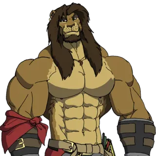 🙂 anthropomorphic, lion, muscular, fantasy, furry whatsapp sticker