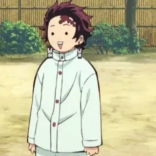 🙂 Tanjiro Kamado Demon Slayer อนิเมะ, ดาบพิฆาตอสูร, ทันจิโร่, มังงะ, การ์ตูน, ตัวละคร telegram sticker