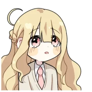 💬 chica anime, linda, kawaii, dibujo animado, pegatina whatsapp sticker