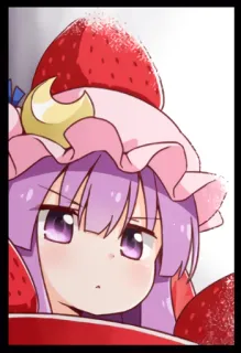 😶 anime, cartoon, kawaii, strawberry, cute telegram sticker