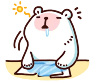 😪 곰, 졸린, 귀여운, 만화, 동물 telegram sticker