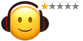 1⃣ Эмодзи, Рейтинг, Наушники, Музыка, Обзор telegram sticker