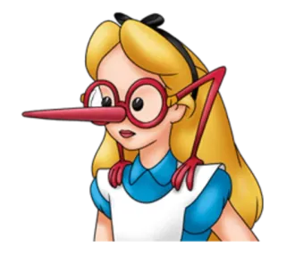 🤓 Alice Alice in Wonderland 앨리스, 이상한 나라의 앨리스, 만화, 안경, 웃긴, 캐릭터 telegram sticker