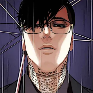 ⚖ очки, тату, зонт, аниме, персонаж telegram sticker