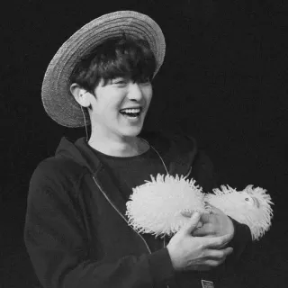 ➿ Park Chanyeol Park Chanyeol, Chanyeol, EXO, K-Pop, Promi, Sänger, Hut, Lächeln telegram sticker