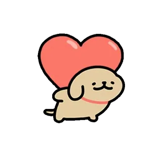 🦮 chien, coeur, amour, mignon, dessin animé telegram sticker