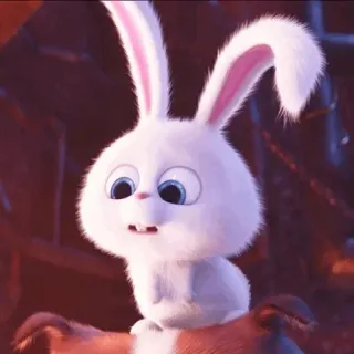 ⭐️ Snowball The Secret Life of Pets thỏ, dễ thương, động vật, trắng telegram sticker