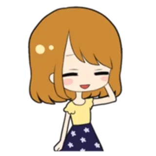 😅 desenho animado, garota, chibi, fofo, estilo anime whatsapp sticker