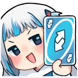 🔄 Anime, Desenho animado, Carta Uno Reverse, Jogo, Hololive, Gawr Gura telegram sticker