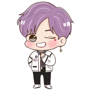 🤗 BTS bts, kpop, idol, cartoon, sticker, boyband telegram sticker
