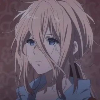 🥱 Violet Evergarden anime, character, sad, girl, violet evergarden telegram sticker
