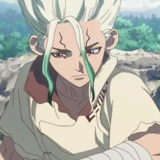 🔬 Ishigami Senku Dr. Stone Аниме, Манга, Ученый, Интеллектуальный, Наука whatsapp sticker