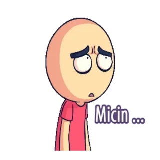 😩 Micin ... sad, cartoon, upset, Micin telegram sticker