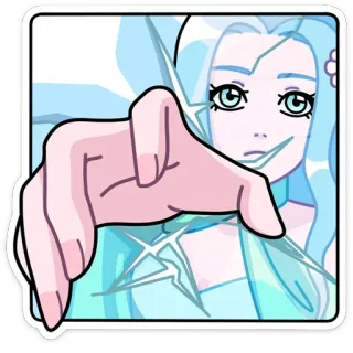 🤝 Аниме девушка, Указывает, Цифровое искусство, Стикер telegram sticker