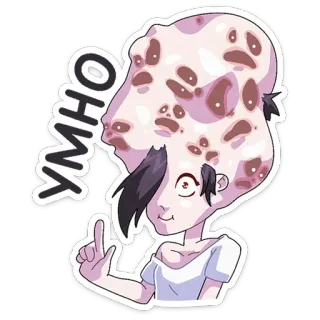 🤯 YMHO figur, cartoon, aufkleber, finger, geste, illustration whatsapp sticker