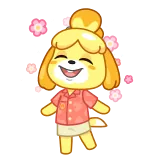 🕺 Isabelle Animal Crossing Animal Crossing, Isabelle, video game, imut, anjing, bunga whatsapp sticker