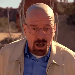 😧 Walter White Breaking Bad calvo, arrabbiato, scioccato, meth, cucina, dramma whatsapp sticker
