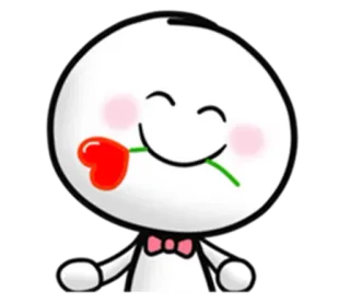 💛 Cartone animato, Carino, Cuore, Fiore, Personaggio, Kawaii telegram sticker