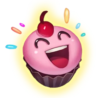 😄 컵케이크, 디저트, 달콤한, 음식, 만화, 체리 telegram sticker