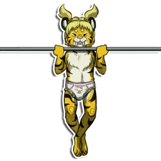 🆙 การ์ตูน, เสือ, ยิม, เด็กทารก, ผ้าอ้อม telegram sticker
