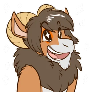 😃 furry, bélier, anthropomorphe, animal, dessin animé, illustration telegram sticker