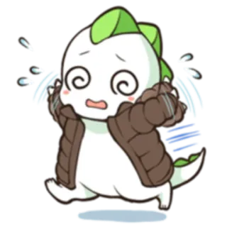 😳 Desenho animado, Dinossauro, Chorando, Triste, Aflito, Kawaii, Anime whatsapp sticker