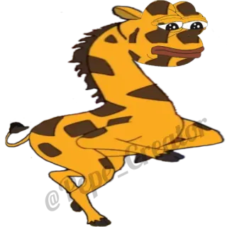 🐸 Pepe the Frog Dessin animé, Meme, Grenouille, Girafe, Animal, Humour telegram sticker