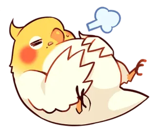 😲 vẹt mào, chim, dễ thương, buồn ngủ, động vật, kawaii telegram sticker