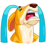😭 llorando, triste, dibujos animados, emoji, perro, emoticono telegram sticker