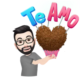 ✳️ Te Amo Liebe, Herz, Dessert, Mann, Brille, Zuneigung, Ausdruck telegram sticker