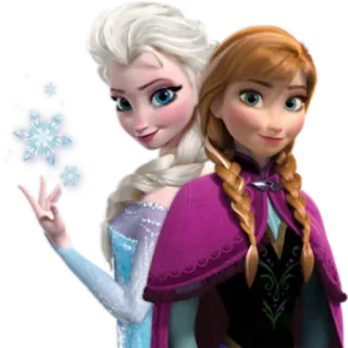 👥 Elsa and Anna Frozen エルサ, アナ, アナと雪の女王, ディズニー, アニメ, プリンセス, アニメ telegram sticker