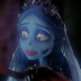 ⛓️ Emily Corpse Bride 僵尸新娘, 艾米丽, 蒂姆·伯顿, 动画电影, 新娘, 万圣节, 角色 telegram sticker