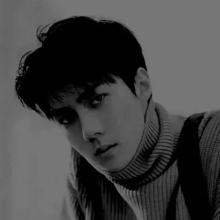 🌜 portrait, man, black and white, male, serious, monochrome telegram sticker