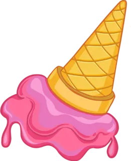 ✨ ice cream, food, dessert, cone, sweet, pink telegram sticker