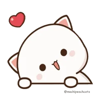 😍 gato, lindo, kawaii, corazón, pegatina, animal telegram sticker