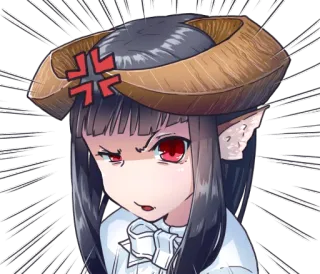 😡 アニメ, 怒り, 角, イライラ, キャラクター telegram sticker