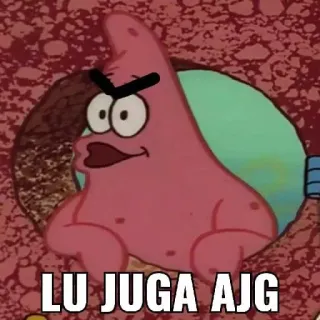 ➖ Patrick Star Spongebob Squarepants LU JUGA AJG patrick etoile, bob l'éponge, dessin animé, drôle, offensant telegram sticker