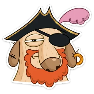 🧔 개, 해적, 만화, 동물, 애완 동물, 바다, 보물 whatsapp sticker