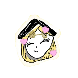 🥰 cartoon, girl, heart, glasses, cute, sticker telegram sticker